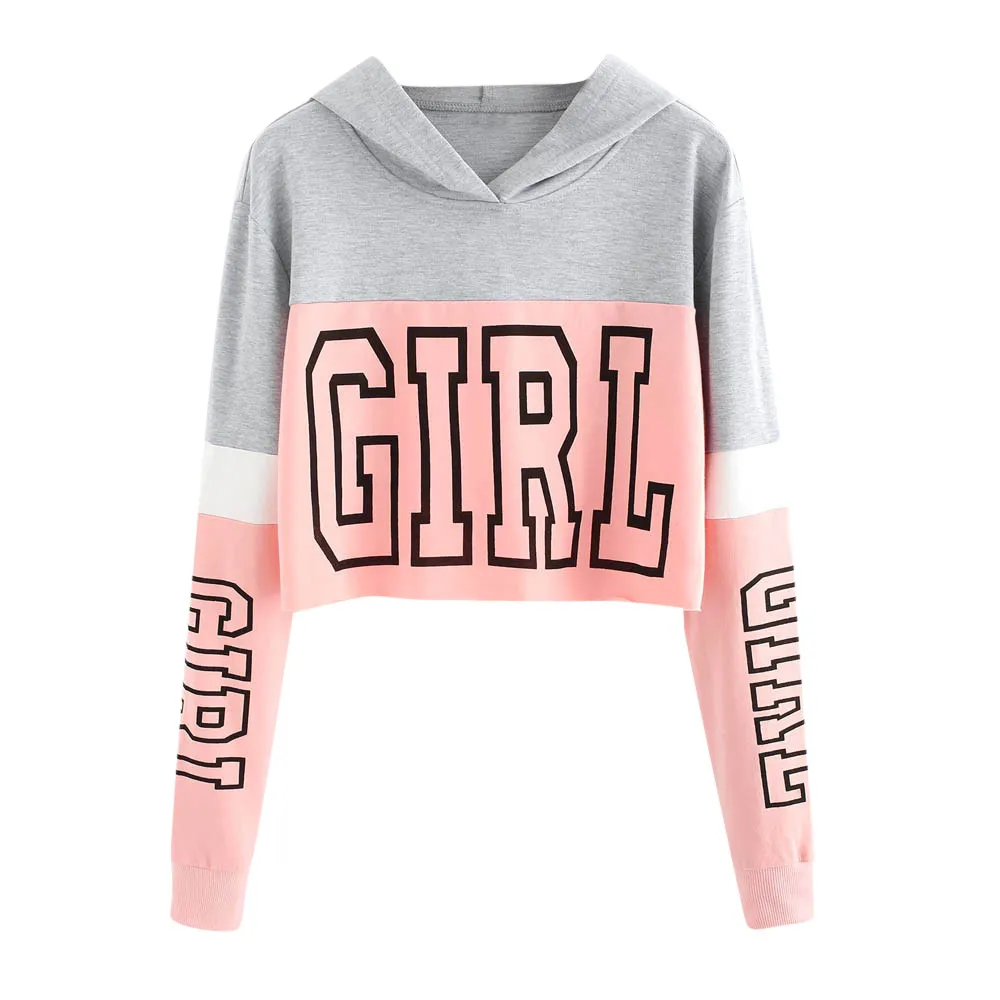 

Autumn Winter Fashion Hoodies Sweatshirts Letter Print Hoodie Harajuku Y2k Tops Short Hoodies Women Pullover Moletom