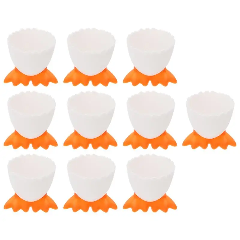 

10Pcs Baby Food Tableware Kids Fun Cutlery Cartoon Egg Holder Adorable Egg Rack