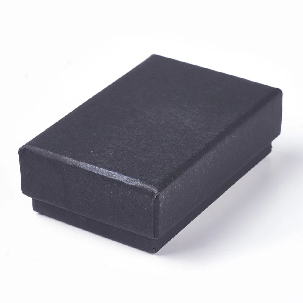 

20 PCS Kraft Paper Cardboard Jewelry Boxes Ring Box Rectangle Black 8.7x5.5x2.8cm