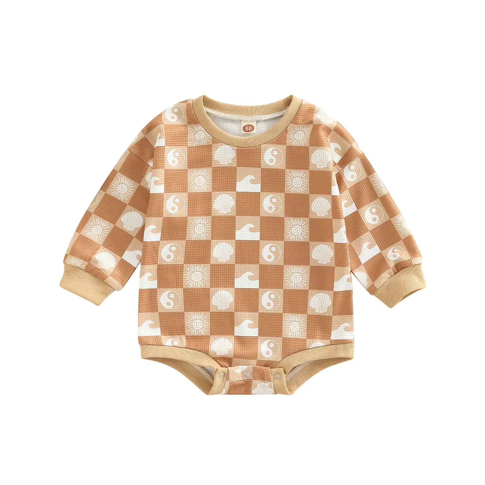 

Baby Boy Girl Crewneck Sweatshirt Romper Long Sleeve Oversized Sweater Bodysuit Pullover Top Fall Winter Outfit