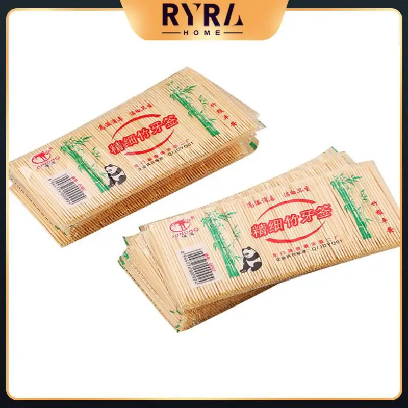 

Disposable Double-headed Toothpicks Portable Bag Hotel Products Toothpicks Wood Kitchen Table Tool Durable Natural