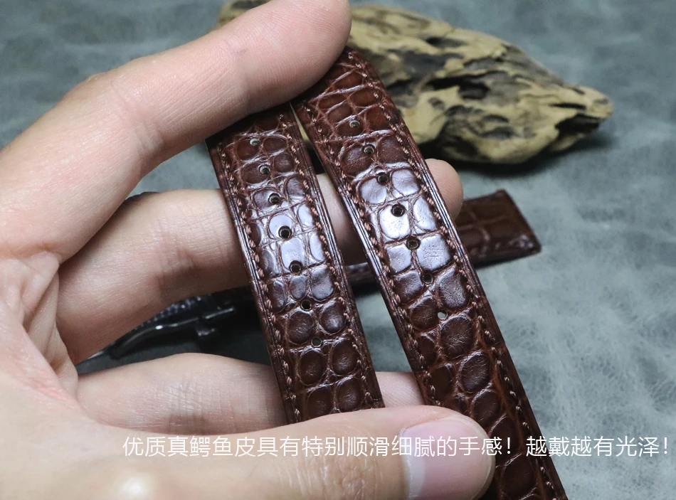 Butterfly Buckle Crocodile Leather watchband 18mm 19mm 20mm 21mm 22mm Luxury Genuine Alligator Watch Straps Bands Watch chain