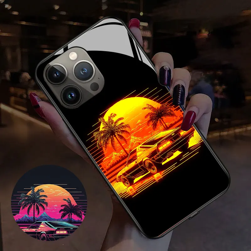 

Cyberpunk Style Smart Luminous Cell Phone Cases New For Iphone 14 plus 13 12 11 Pro Max Mini XS XR X voice lighting call flashes