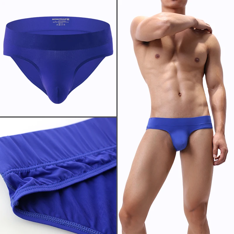 

AIIOU Sexy Mens Underwear Briefs Man Cueca U Pouch Male Panties Breathable Underwear Ultra-thin Male Solid Underpants Briefs