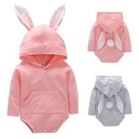 0 18 m newborn baby girls boys bodysuits easter 3d bunny rabbit ear cute romper bodysuit with pocket infant outfits clothes