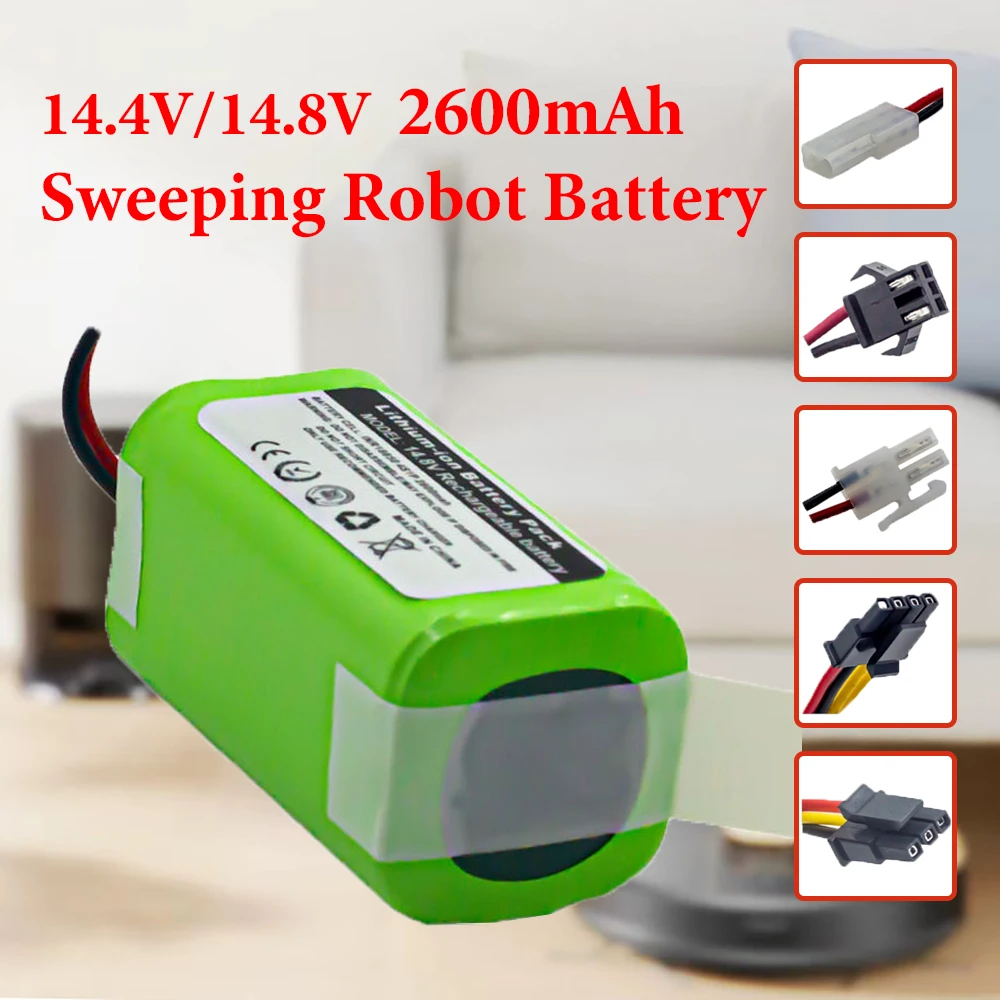 

14.4V/14.8V 4S1P Battery Pack 2600mAh Lithium Battery for ILIFE, Xiaomi, Polaris, Kitfort, DIBEA, Ecovacs,Sweeping Robot Battery