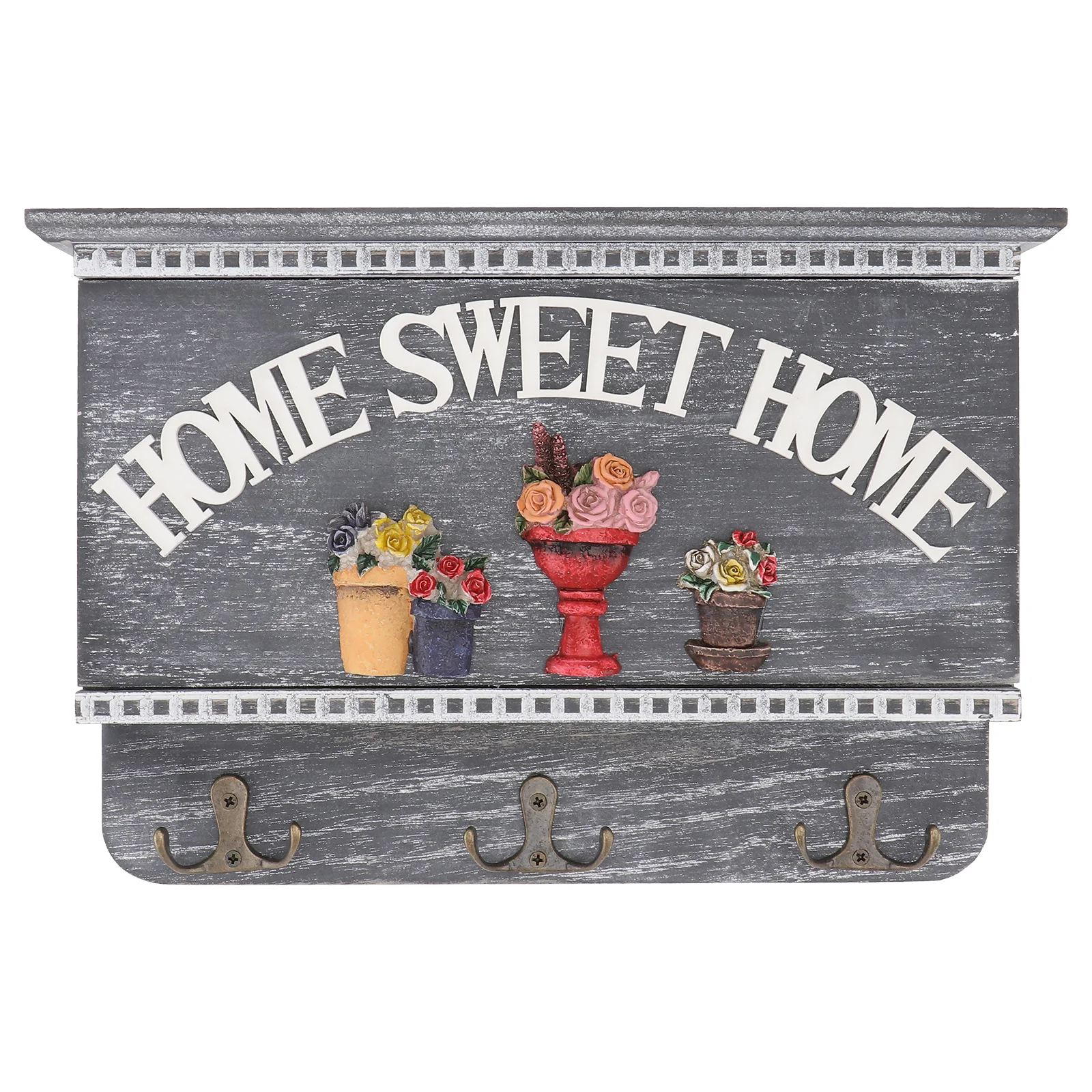 

1pc Exquisite Pastoral Style Wall Adornment Storage Box Decor Sundries Hanger