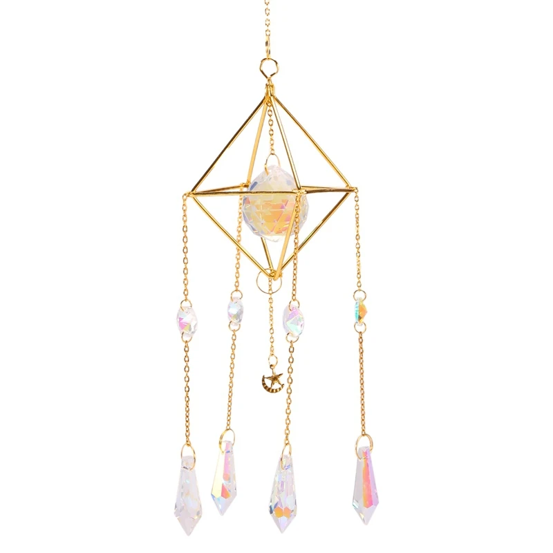 

Crystal Rainbow Suncatchers Glass Pendant Hanging Ornament Prism Ball Sun Catchers Wall Window Yard Decor