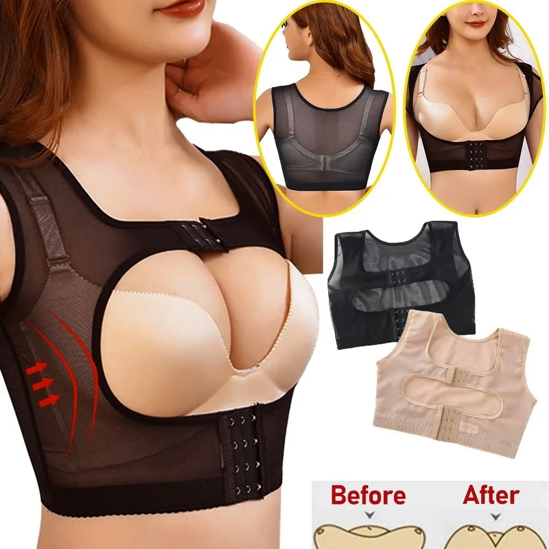 

Women Mesh Breathable Body Shaper Hunchback Relief Lift Up Bralette Shockproof Back Support Girdle Posture Corrector Bra
