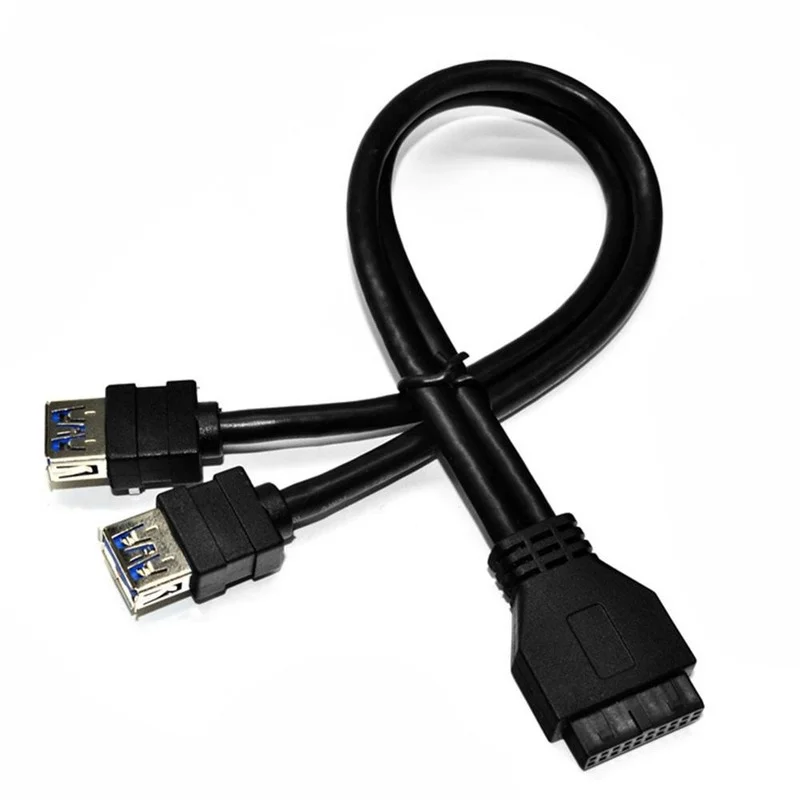 

High Speed Front Panel Cable Adapter 20Pin to 2 Port USB 3.0 with Fixed Foot for PC Desktop Computer Case Chassis