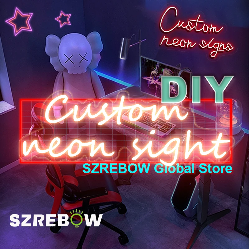 SZREBOW Custom Neon Light DIY LED Light Personal Bedroom Decoration Logo Private Neon Light For Party Club Christmas Atmosphere