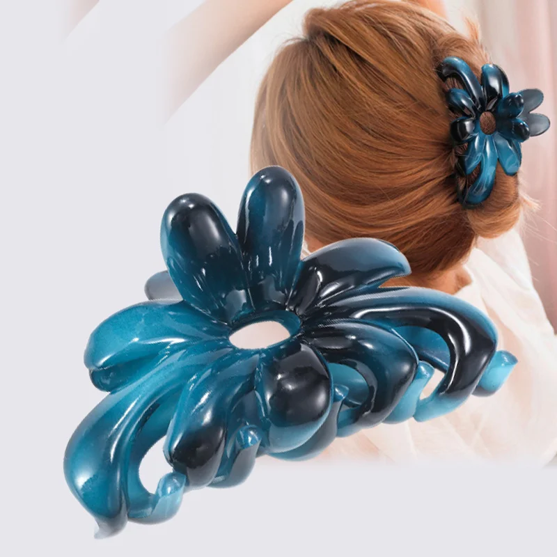 

New Ponytail Flower Hair Claw Clip for Women Acrylic Haircips Large Size Barrettes Hair Pins Crab Hair Accessories Gift Headwear