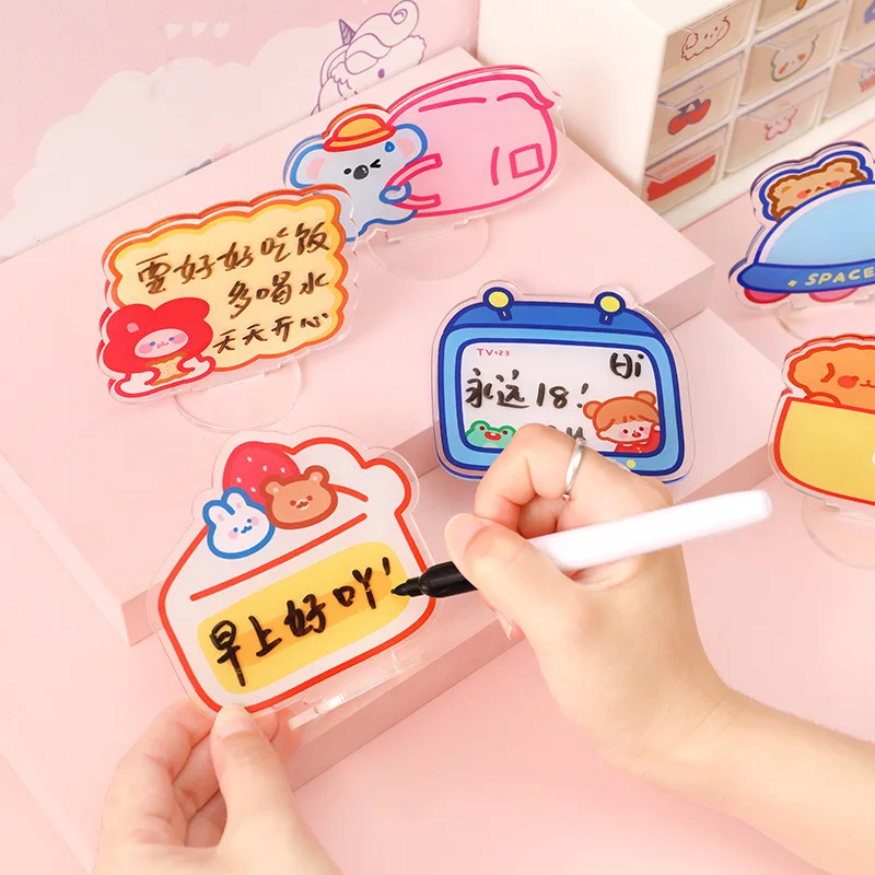 Cute Note Board Office Memo Portable Message Board Student Cartoon Acrylic Tiny Whiteboard Special-Shaped Writing Board