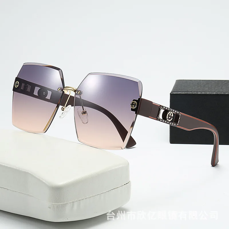 2024 роскошные дизайнерские солнцезащитные очки без оправы женские солнечные