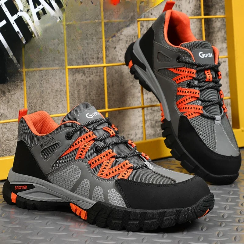 

Высококачественная защитная обувь для мужчин, рабочие кроссовки с вращающейся пряжкой из стальной проволоки, неразрушаемая обувь, Рабочая обувь с защитой от проколов