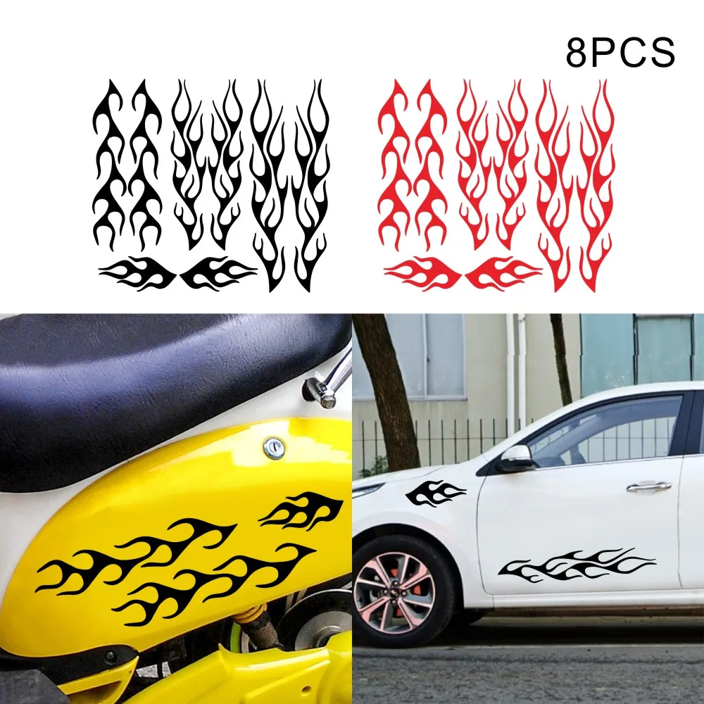 

8 шт. модные гоночные полосы автомобильные наклейки пламя круг графическое моделирование мотоцикла DIY виниловые украшения дверные аксессуа...