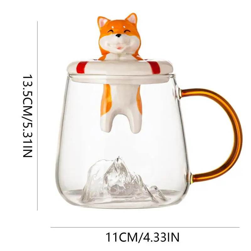 Стеклянная кружка с крышкой Мультяшные чашки для чая собакой Чашки кофе