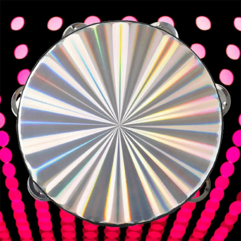 

Eco-friendly Radiant Tambourine Shiny Surface ABS Reflective Drum Head Percussion Instrument for Party