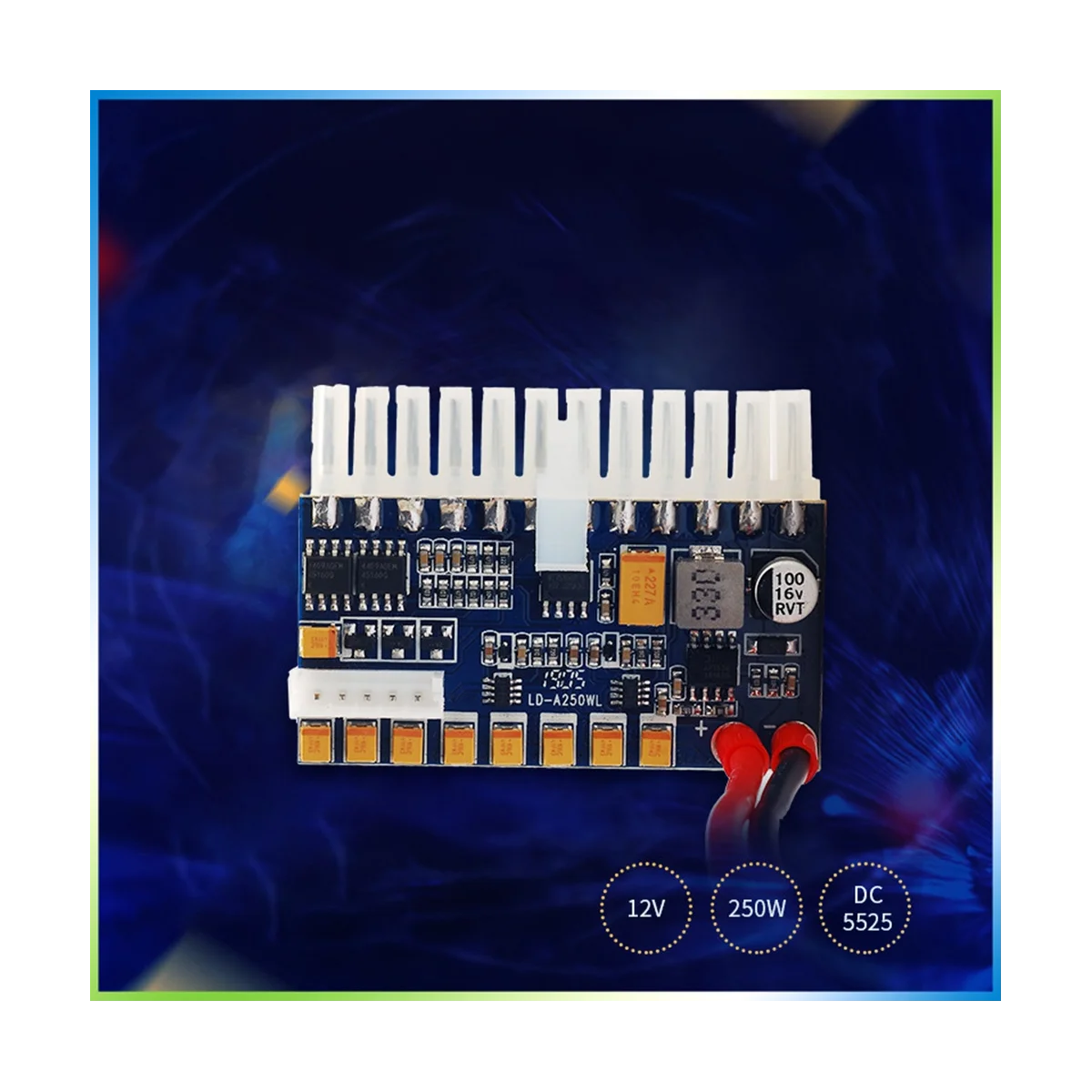 Портативный блок питания постоянного тока 12 В 250 Вт 24Pin ATX с подключением к материнской плате Mini ITX Pcio модуль PSU для ПК