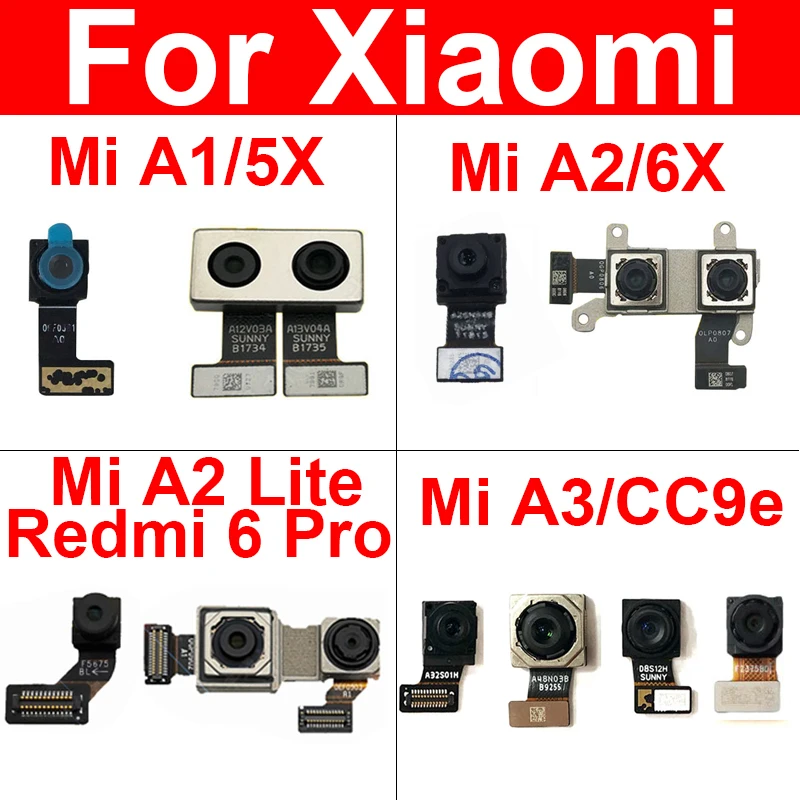 Гибкий кабель для передней и задней камеры Xiaomi Mi A1, A2 Lite, A3, 5X, 6X, Redmi 6Pro, CC9e, запасные части