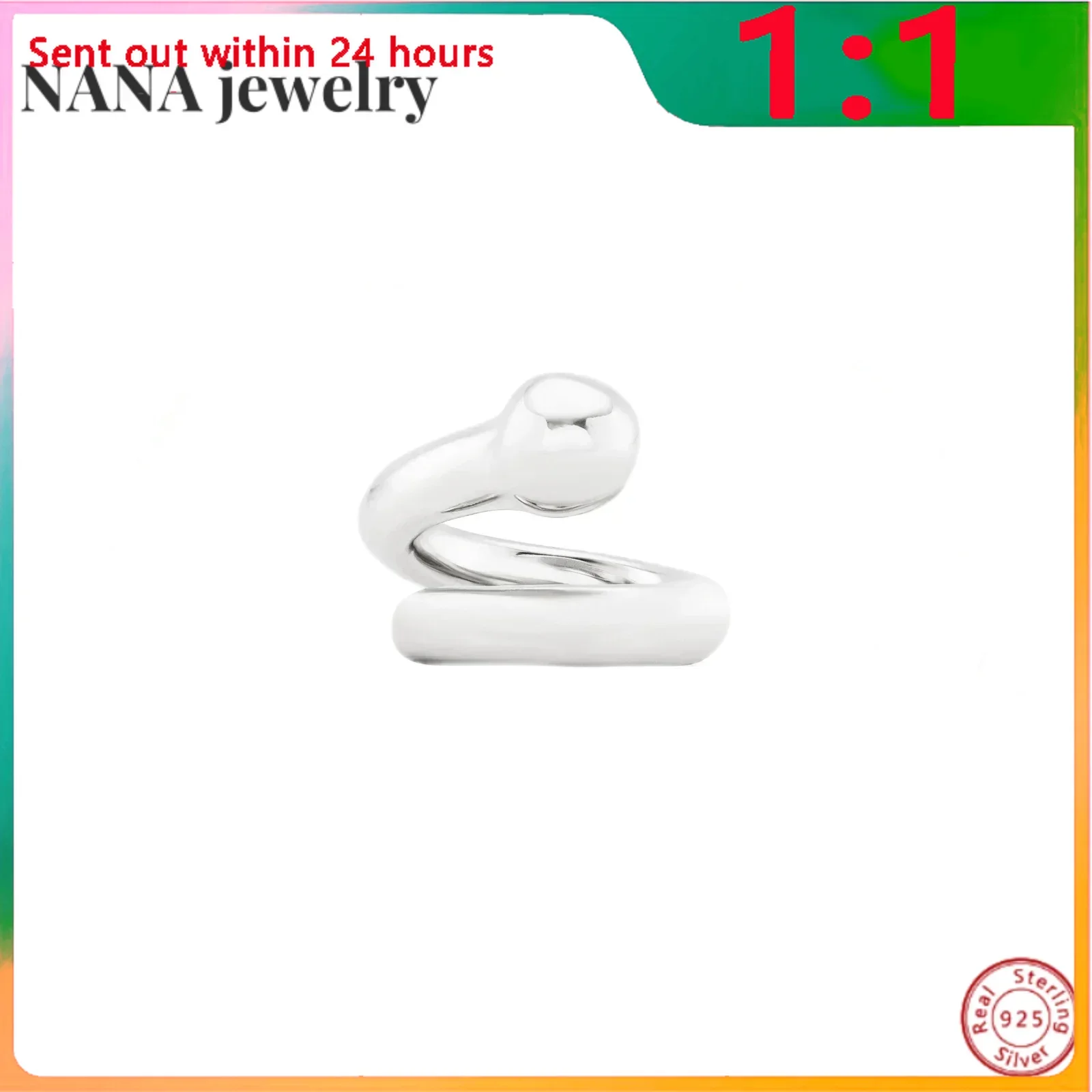 Женское кольцо из 14-каратного золота DE50 простое с шариком неправильной формы