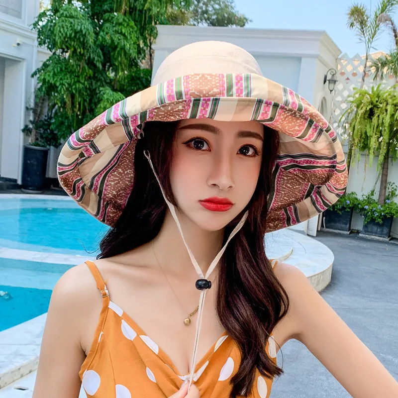 Панама женская двухсторонняя на все сезоны шляпа от солнца с полями защита |