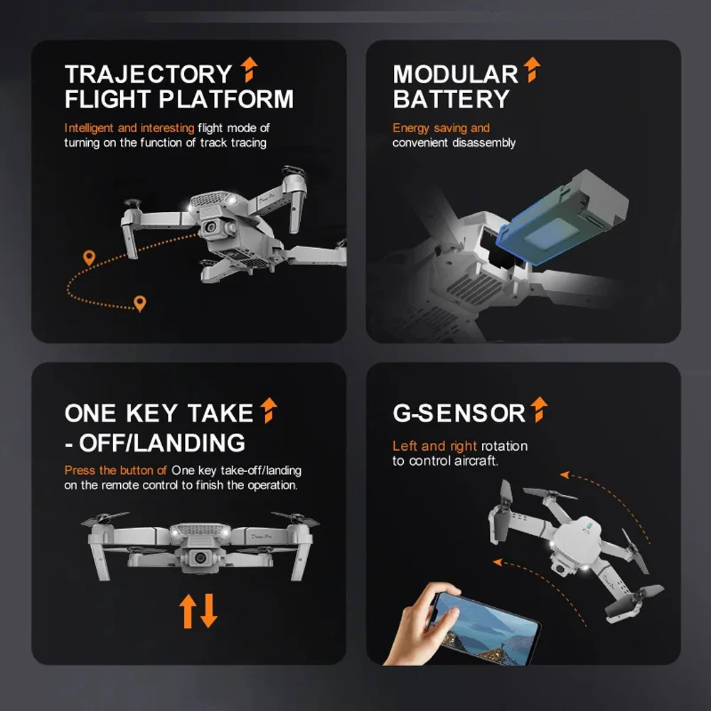 Новинка 2024 E88 Профессиональный Дрон на радиоуправлении с широкоугольной