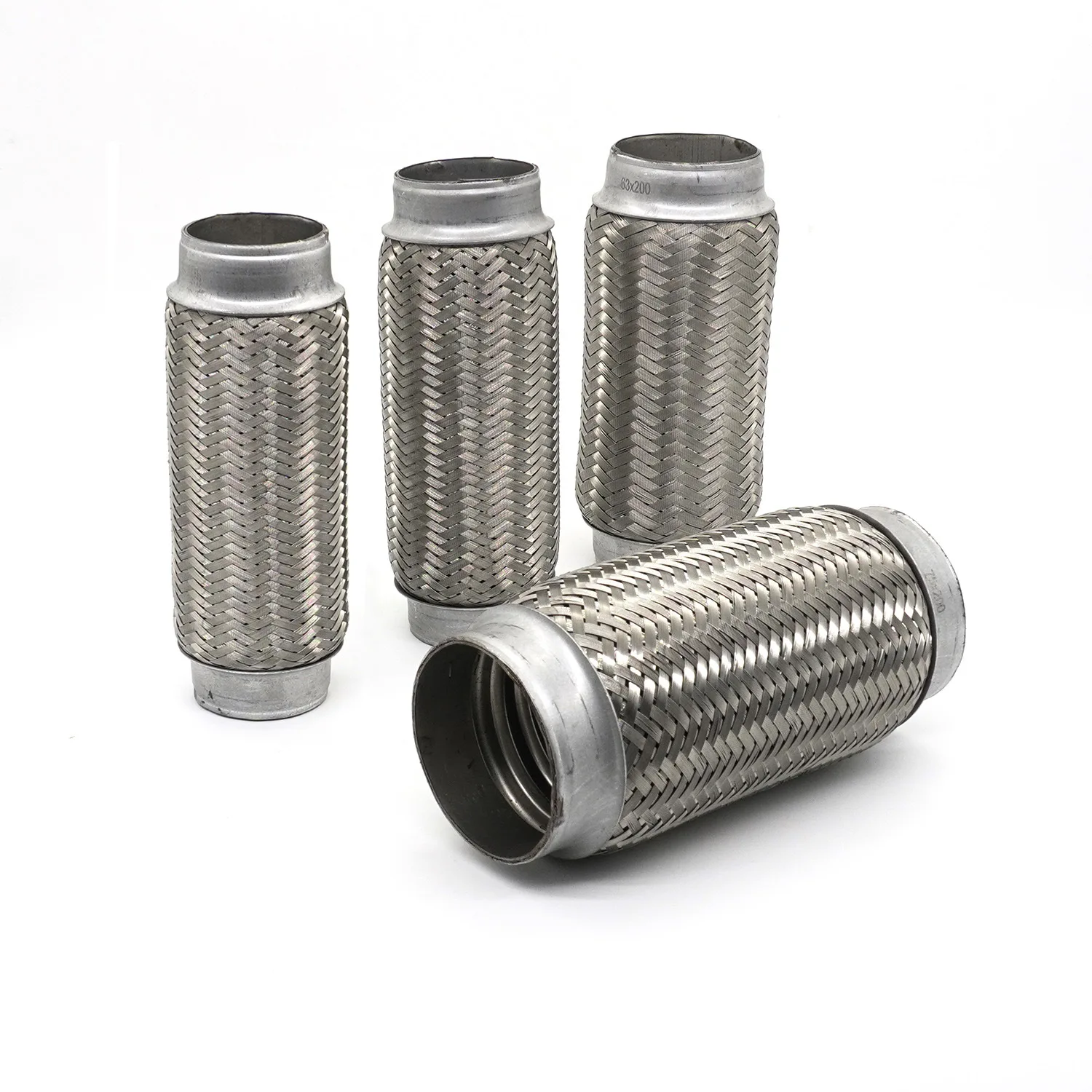 

51/55/63/76MM Universal Car Auto Exhaust Flex Pipe Double-braided Flexible Exhaust Muffler Tip Stainless Steel Tail Tube