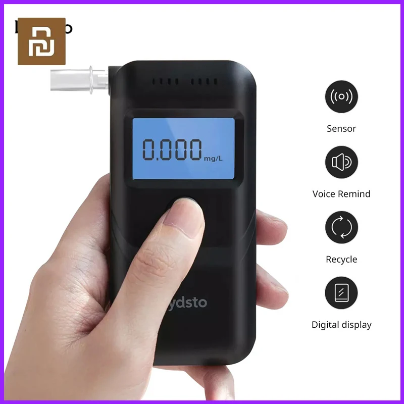 

Youpin Lydsto Alcohol Tester Handheld Digital Breathalyzer LCD Display Portable Mini Meter Blowing Tester Detector Daily Life