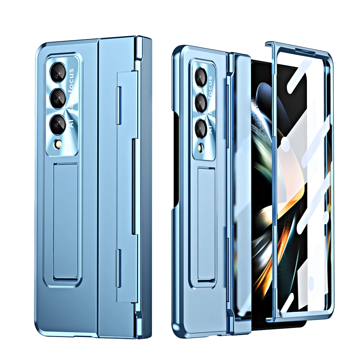 

for samsung z fold 4 Luxury Portable Plating Full Protection Case for Samsung Galaxy Z Fold 4 5G Fold4 Zfold4 Glass Film