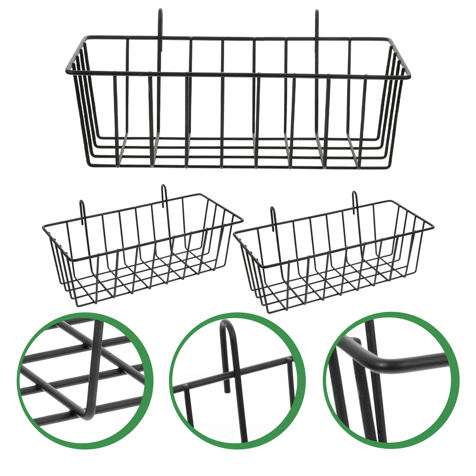 

3 Pcs Kitchen Shelf Spice Small Hanging Rack Bracket Iron Wire Basket Wrought Bathroom Toiletries Metal