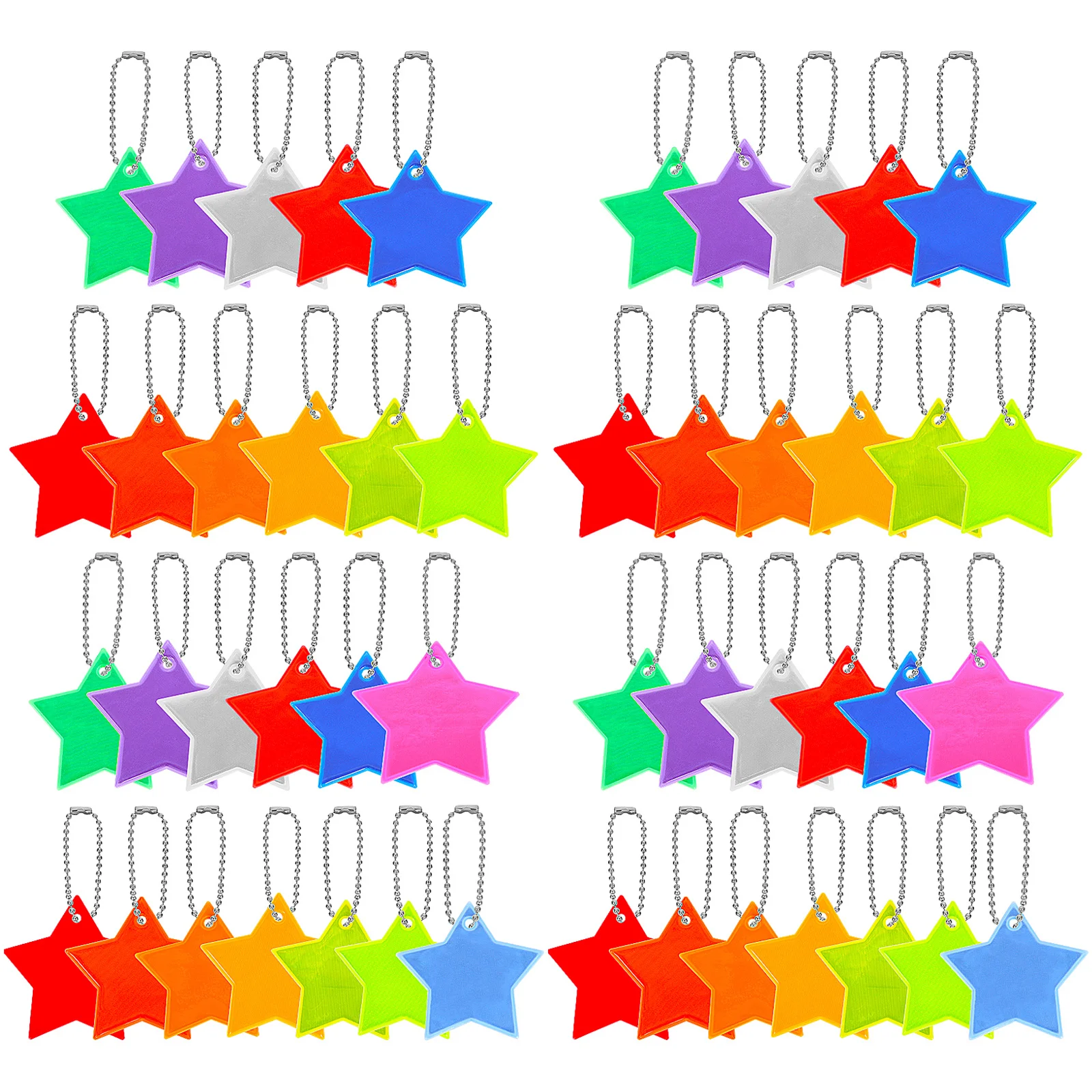 

26 Pcs Athletic Gear Key Chain Reflective Keychain Pendants Reflectors Stylish Pvc Lattice Star-shaped Safety Accessories