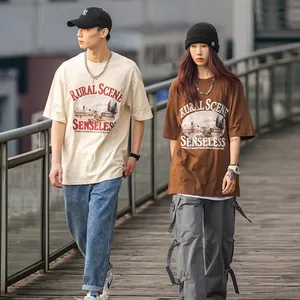 Уличная свободная хлопковая Футболка в стиле хип-хоп, Мужская футболка с животным принтом, топы высшего качества с короткими рукавами, футболка унисекс