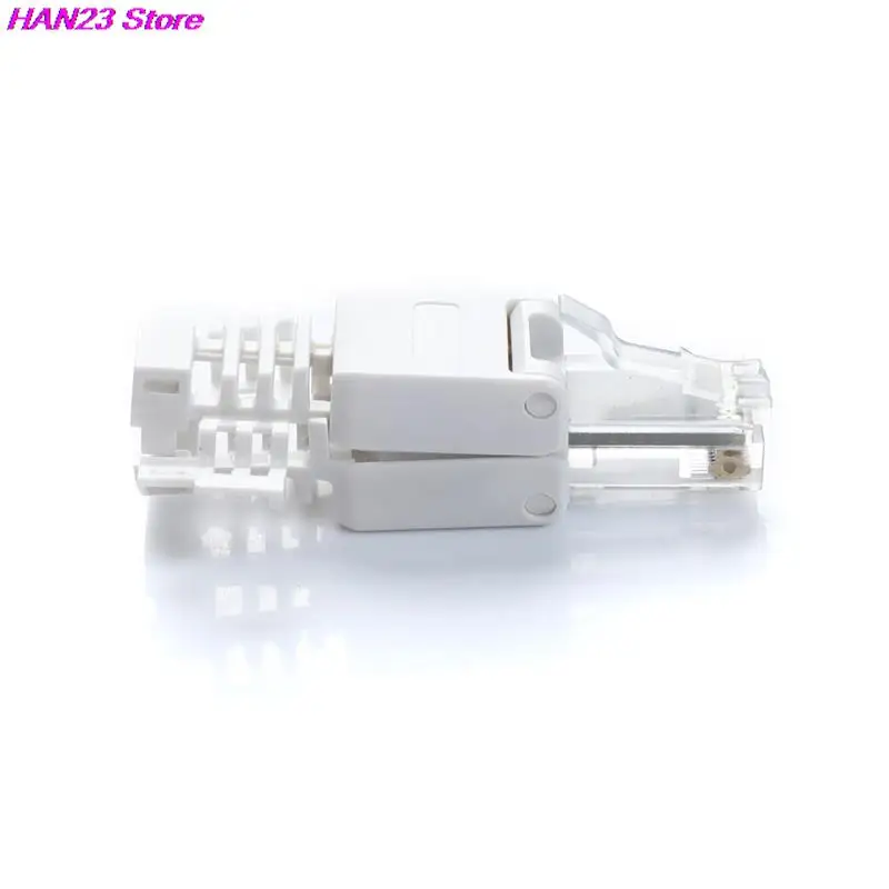 2022 белый RJ45 безинструментальный разъем без обжима разъемы для кабеля Ethernet