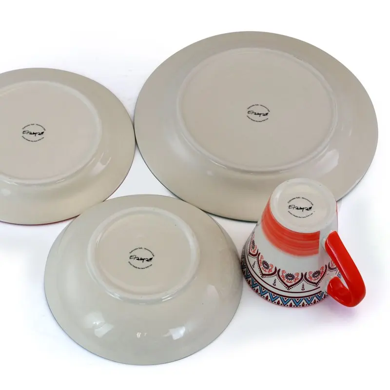 

Zen Rust 16 Pc Stoneware Mozaik Round Dinnerware Set - Perfect For Entertaining and Gatherings