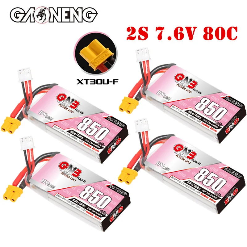 

Литий-полимерный аккумулятор Max 160C GNB 2S 7,6 В 850 мАч 80C/160C для радиоуправляемого квадрокоптера модели машины БПЛА FPV игрушечного дрона HV 7,6 В акк...