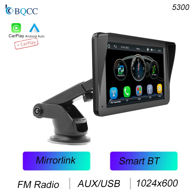 

BQCC 7 "Портативный автомобильный MP5-плеер Беспроводной Carplay Android Auto MIrrorlink BT FM USB TF Автомобильный радиоприе...