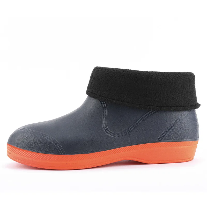 Women Non-slip Rain Shoes Female Safety Work Water Boots Waterproof Ankle Rain Boots Round Toe Warm Snow Boots