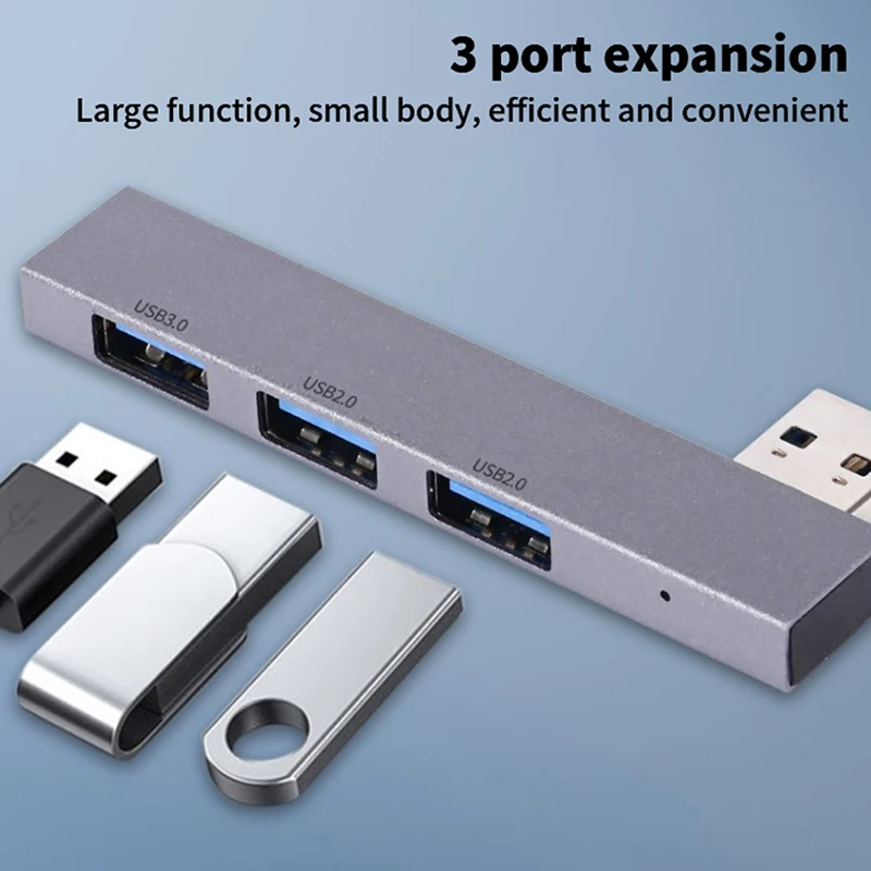 

3 in 1 USB Hub 3 Ports Extended Plug Slim Portable Type C/USB High Speed USB Hub for Computer Accessories