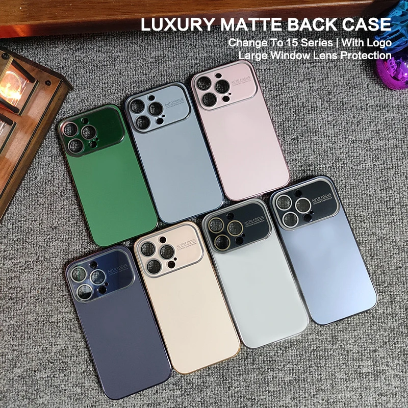 

New Matte Back Phone Case For Iphone 11 12 13 14 Pro Max Plus Large Lens Protection Film TPU Frame Cover For Iphone 11 12 13 14