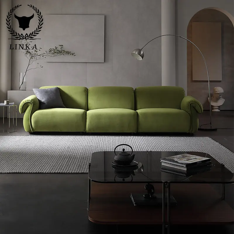 

Диван Тканевый в скандинавском стиле для гостиной в большой и маленькой квартире, простая Современная дизайнерская мебель с тремя прямыми рядами