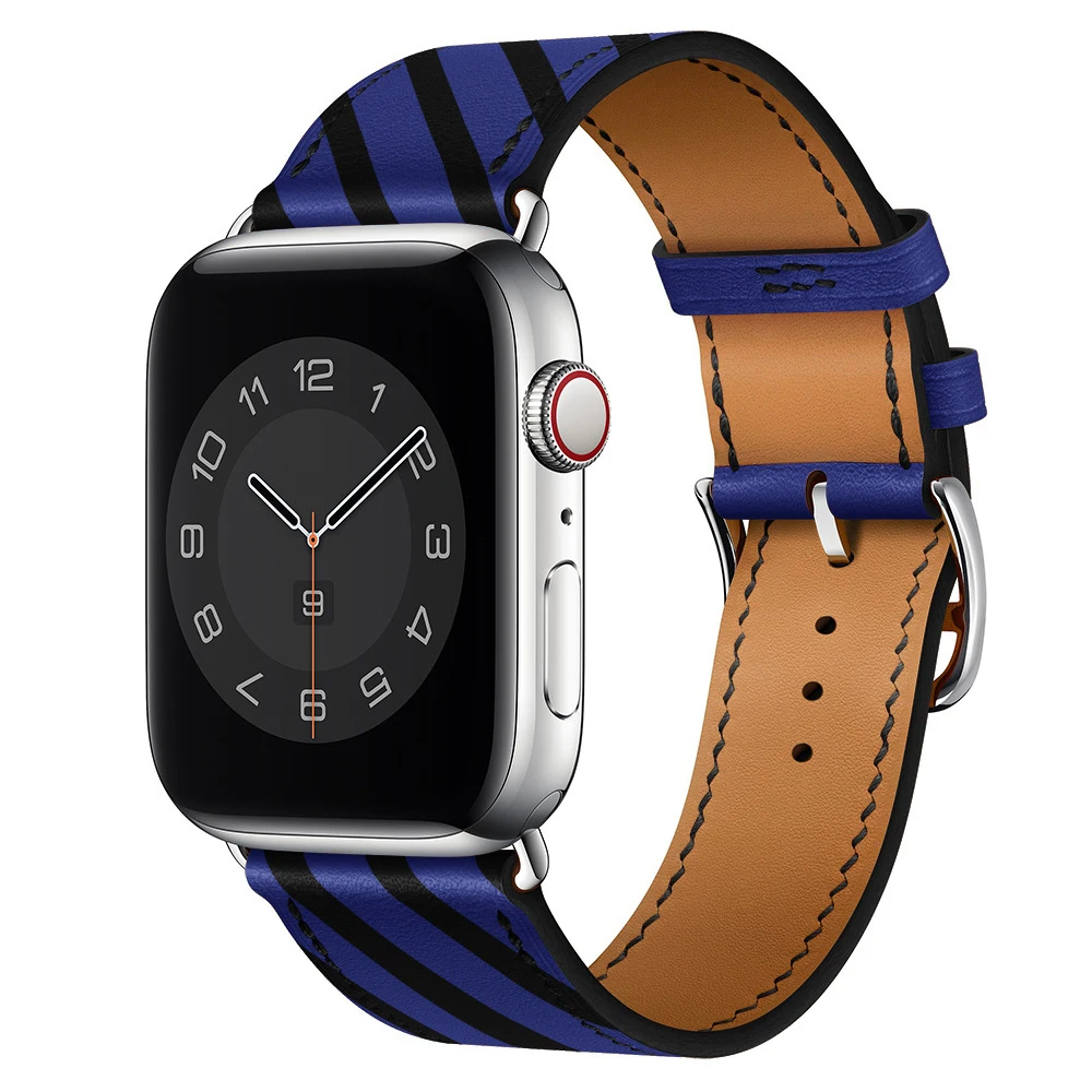 High quality Leather loop Band for Apple watch 42mm 38mm 41mm 45mm Series 7 3 4 5 6 SE iWatch 40mm 44mm Sports Strap Tour band