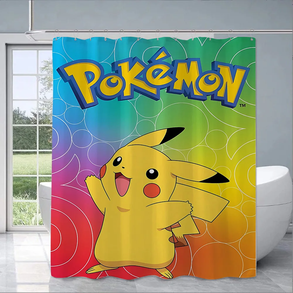 Милая душевая занавеска Pikachus Водонепроницаемая яркая шторка для ванной комнаты
