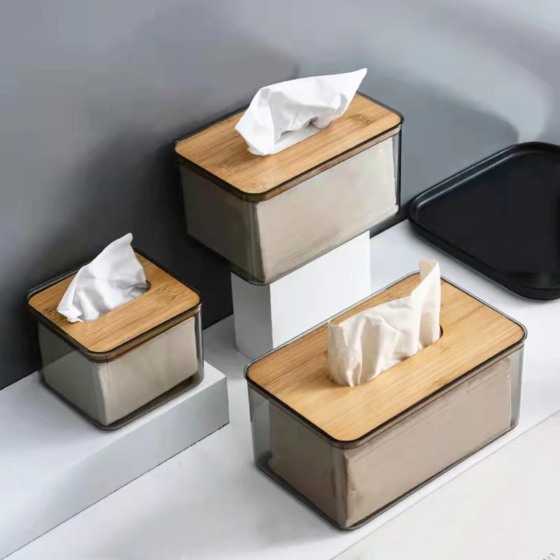 

Прозрачный бумажный ящик для полотенец, Съемный Деревянный ящик для хранения бумажных полотенец, контейнер для хранения салфеток, бытовой ...