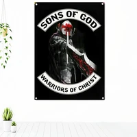 sons of god warriors of christ knights templar armor banners flags wall sticker crusader posters tapestry wall hanging painting
