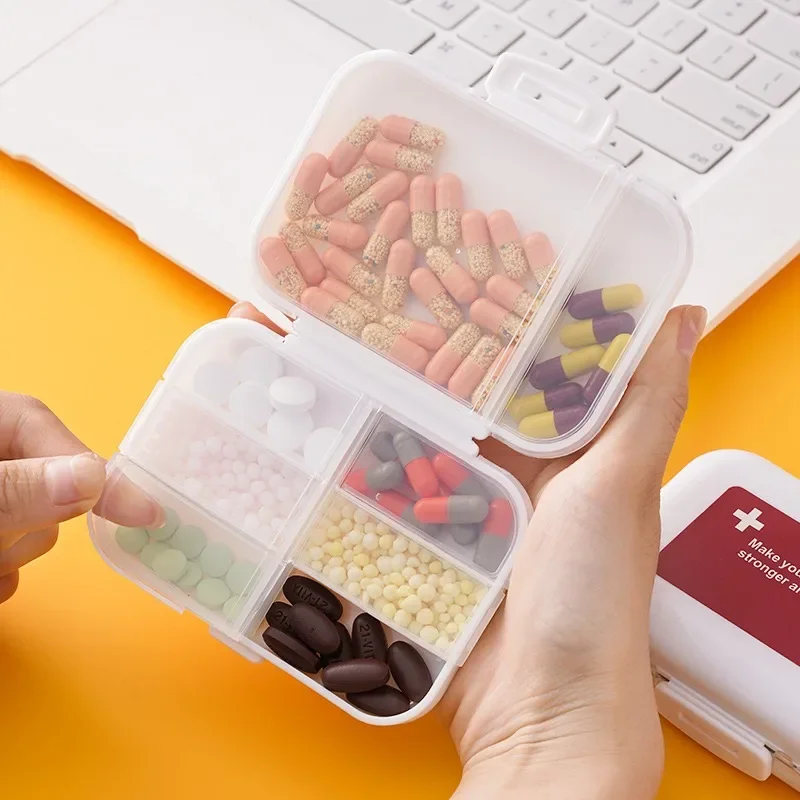 Фото Коробка для таблеток, портативная дорожная коробка на семь дней, утренние и вечерние лекарства, пыленепроницаемые капсулы для таблеток для здоровья, разделенная коробка для хранения №3