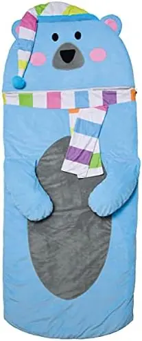 

x 25" Faux Sherpa-Lined Furry Plush Fleece Zippered Sleeping Bag - Furry Friends Collection