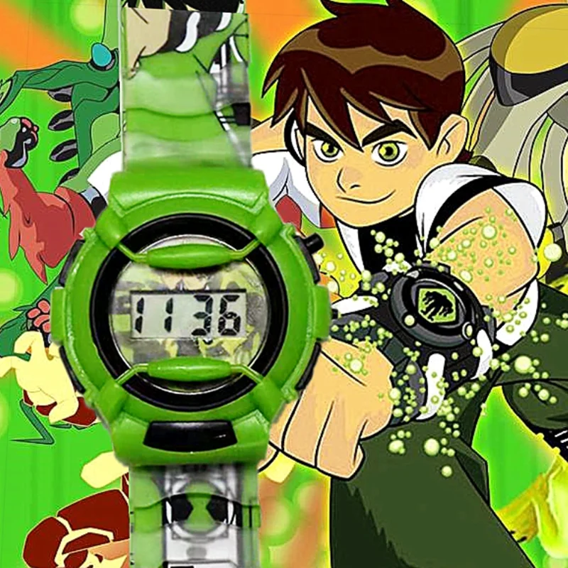 2023 LED Display Children's Watch Pentium Silicone Cute And Handsome Cartoon Boy Fashion Ben10 Kids Watches Girls