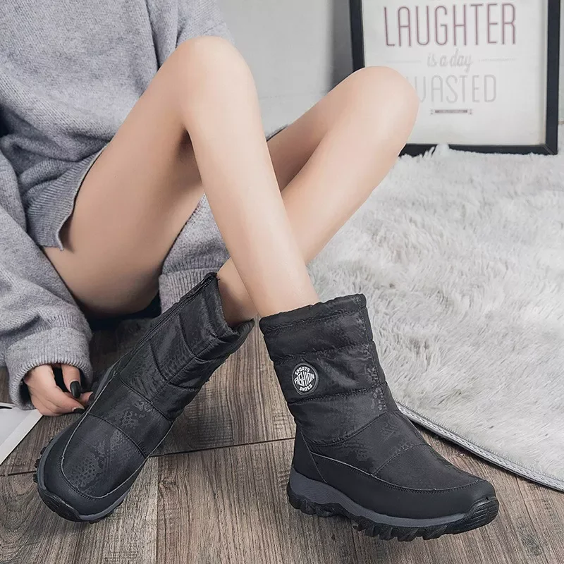 

Новинка 2022, женская обувь, модные водонепроницаемые повседневные ботинки на платформе для снега, женская обувь, однотонная обувь на молнии, ...