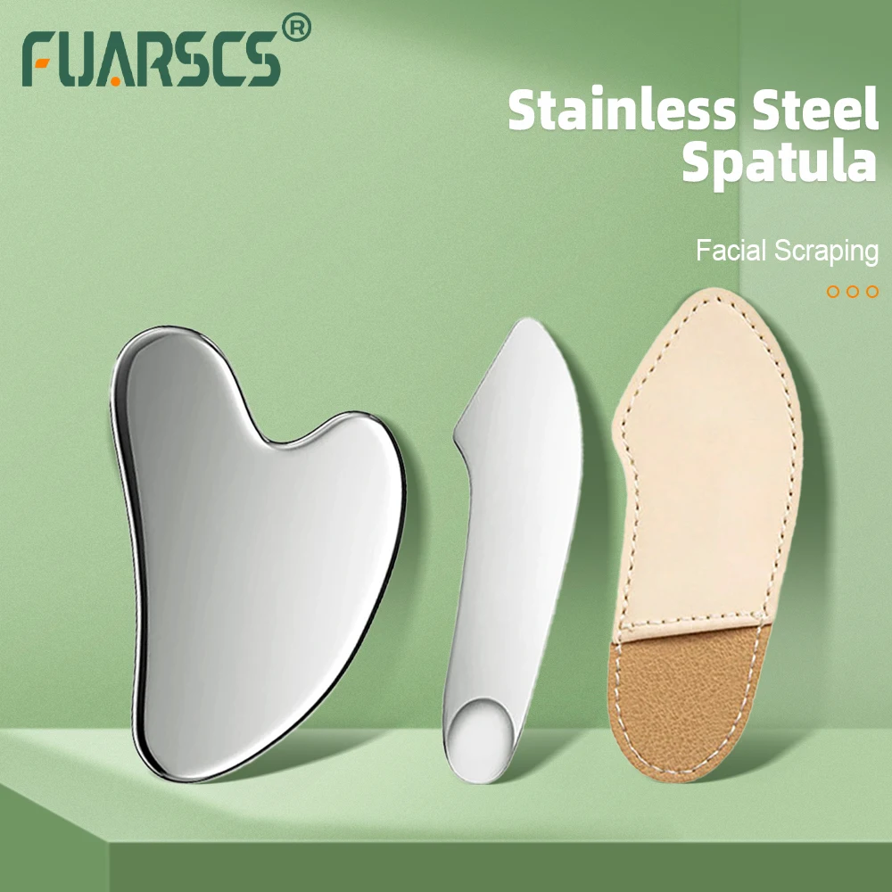 

Foundation Spatula 420 Stainless Steel Massager Stone Mask and Eye Cream Spoons Facial Scraping Metal Beauty Skin Care Tools Set